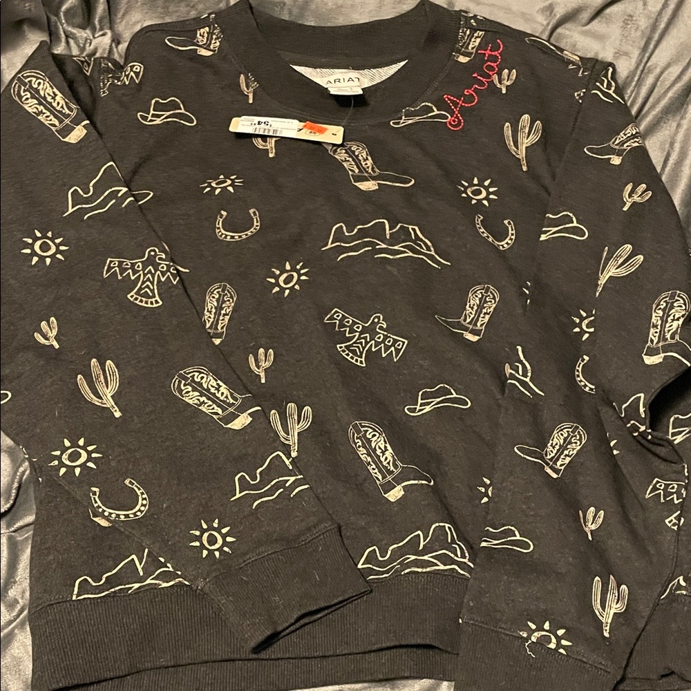 Ariat Black Sweatshirt with Western Graphics